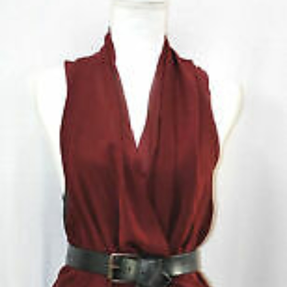 H&M chiffon deep red dress